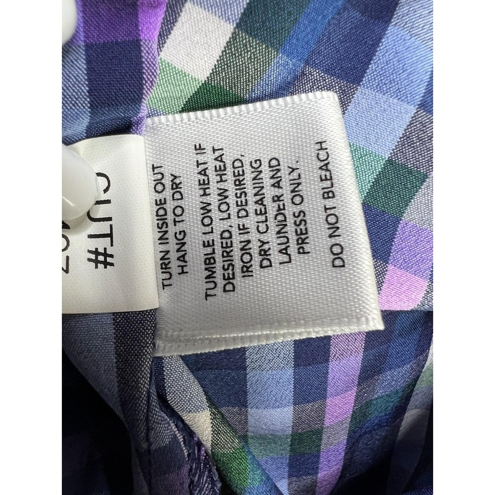 Mizzen+Main Leeward Dress Shirt Mens Large Blue Plaid Trim Fit Stretch USA LS - Picture 8 of 10